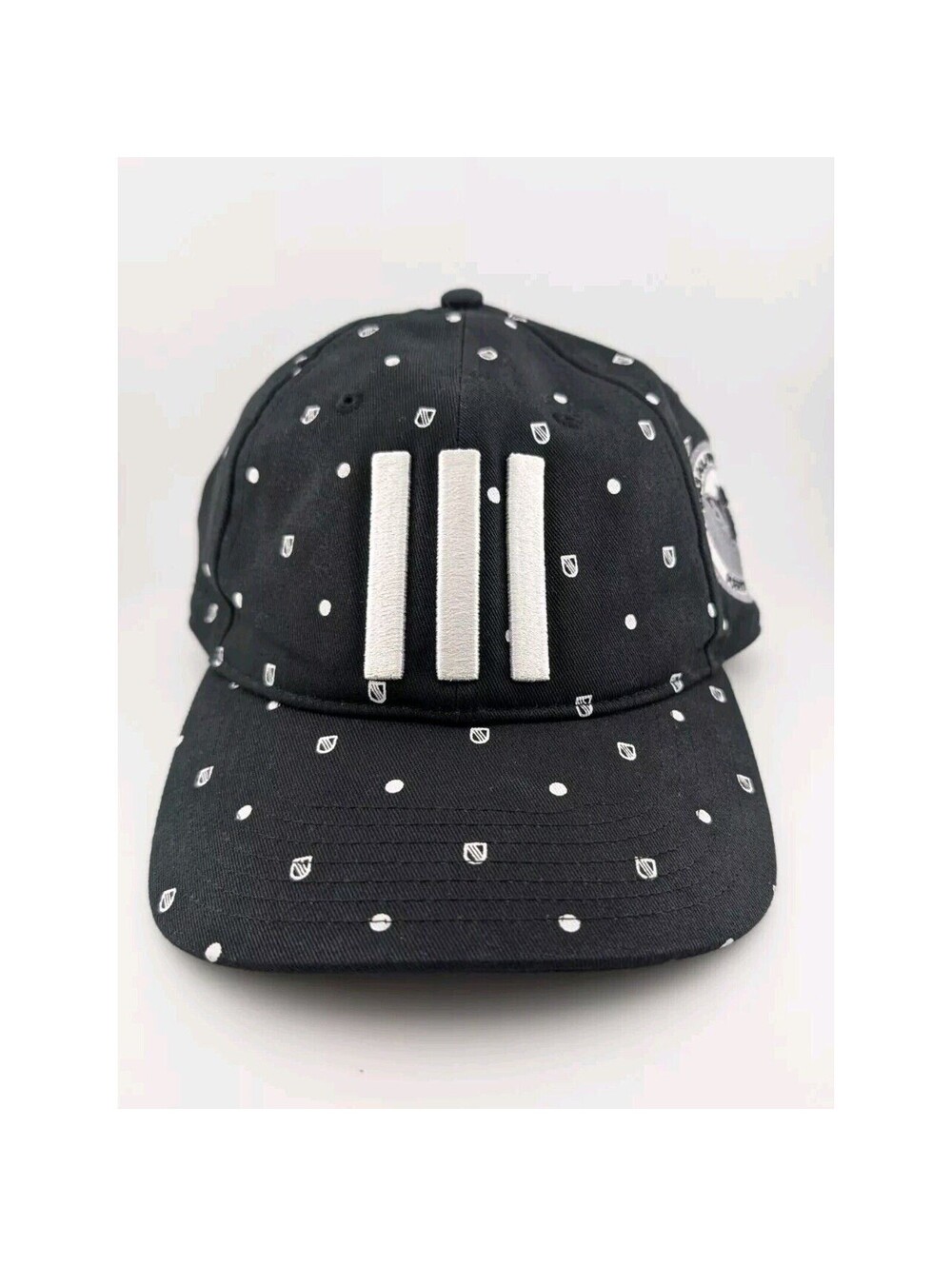 Adidas Golf Invitational Hat Puerto Vallarta Black White Crest Print Cap